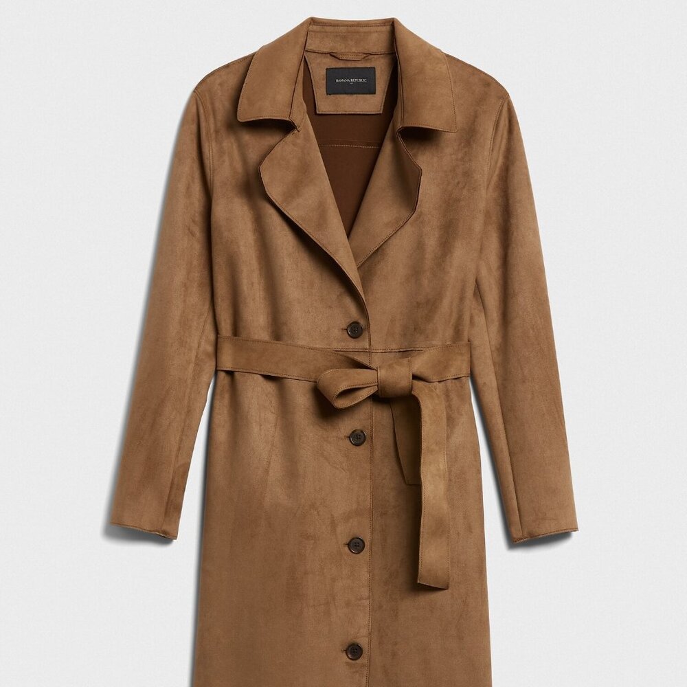 Banana Republic Vegan Suede Trench Coat | Petite